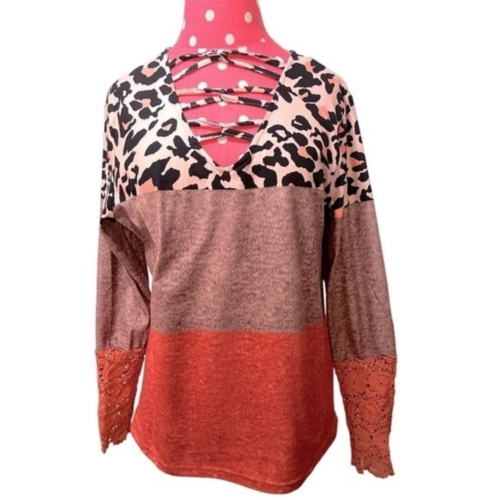 NWT Made with Love Mixed Print Top